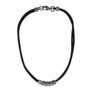 Trafalgar DaVinci Vegan Leather Metal Bead and Ring Necklace, Bracelets