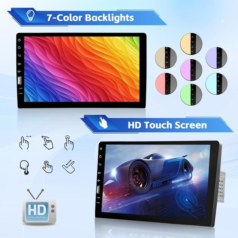 9 Inch Single Din HD Touch Screen Car Stereo with Bluetooth with Backup Camera + External Microphone + FM MP5 Player Car Audio Receivers Support Mirror Link SWC USB EQ Car Radio