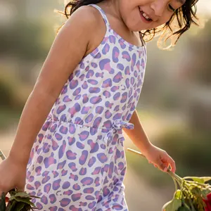 Kids Clothing Girls 3-Pack Summer Dresses Set - Cute Sleeveless Spaghetti Strap Outfits, Trendy Striped/Pink Leopard Print/Solid Pink, Comfy for 4-7Y Little Fashionistas’ Beach & Playtime, Vacation Essentials, Summer Outfits Set