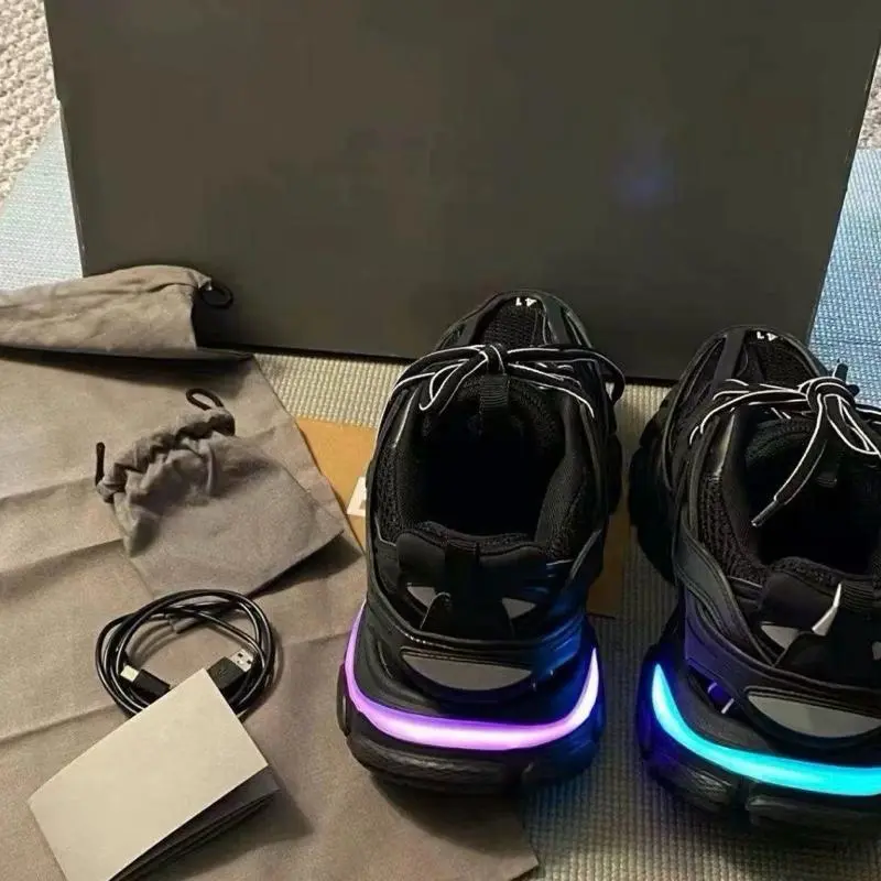 5D LED Shining Couples Sneakers men's and women's Casual Breathable shoes track Chunky trainers