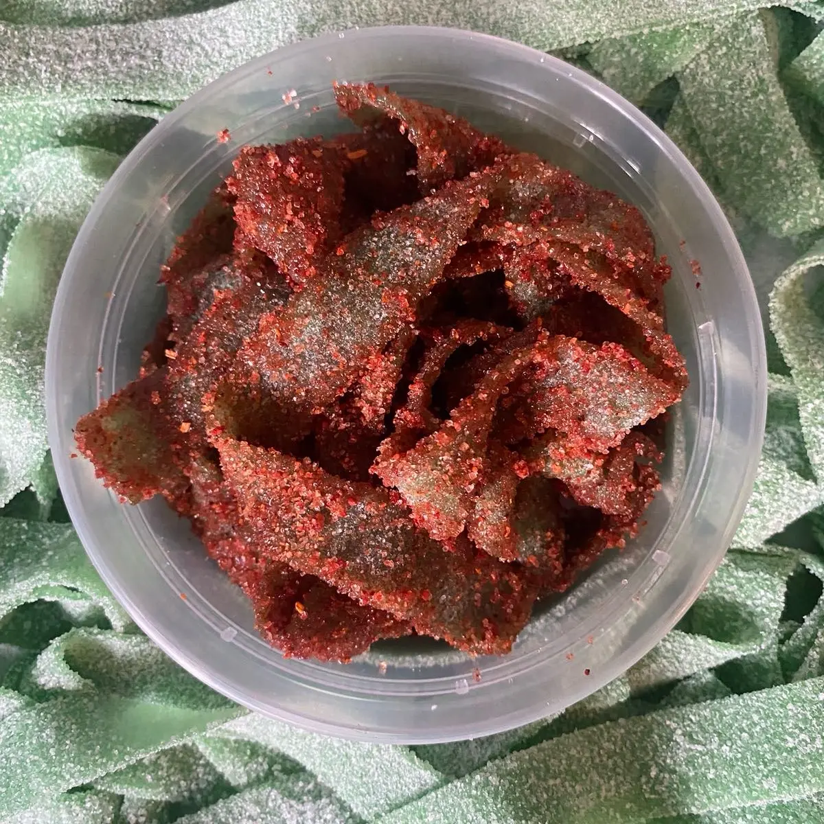 Dulce enchilados | Sour green apple belts | picanteloxo | spicy candy | snack | chamoy