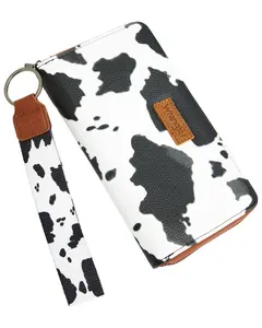 Wrangler Women's Boot Barn Daisy Cow Print Wallet - Shy03-W006br