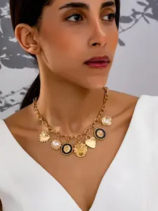 Boho Style Fashion Geometric Heart Sun Lion Head Pendant Necklace, Women's Daily Wear Holiday Gift, Unique Design Jewelry