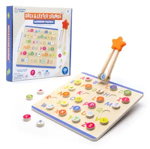 Educational Insights ABCs & Letter Sounds Wooden Puzzle, Letter Recognition, Letter Sounds & Fine Motor Skills, Ages 3+
