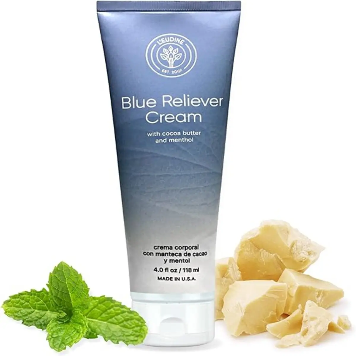 Blue Reliever Cream Joint and Muscle Therapy, Body Cream with Cocoa Butter and Menthol – Stimulates Blood Circulation – Ideal for Muscular, Knee, and Joint Discomfort