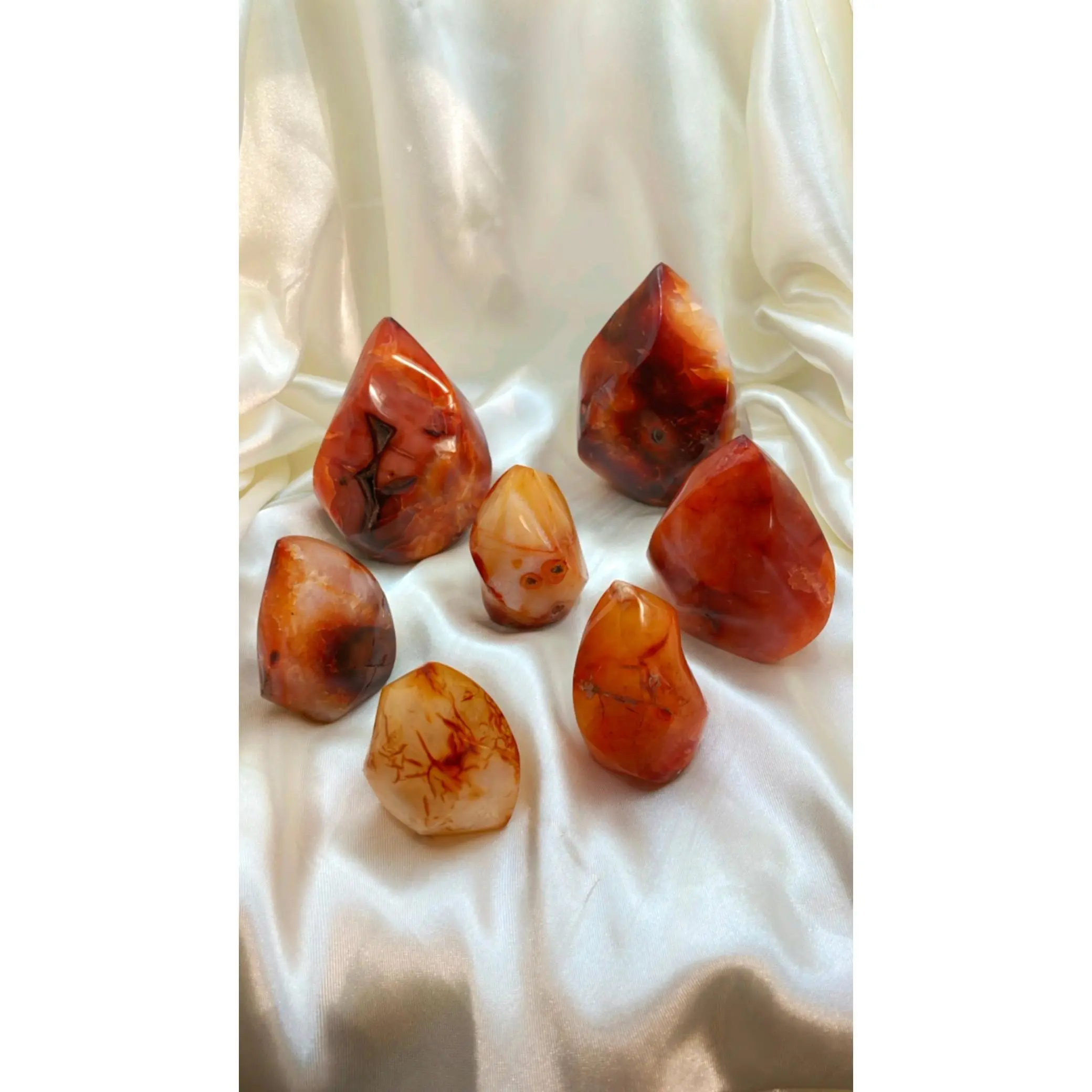 Vibrant Red Carnelian Freeform Polished Flames