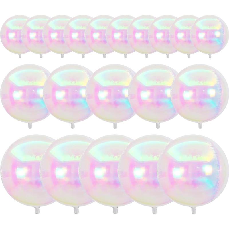 Glitter Aluminum Foil Balloons 20 Different Sizes 22 Pack 12inch 10inch Large Round Aluminum Foil Sphere 4D Inflatable Mirror Ball Polyester Film Balloons Suitable for Wedding Anniversary Birthday Disco Party Decoration