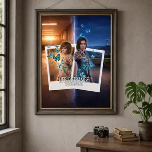 [No Frame] Life Is Strange Reunion Poster, Max & Chloe Butterfly Effect Art Print, Time Travel Game Inspired Wall Decor, Emotional Narrative Gaming Room Aesthetic Framed Artwork