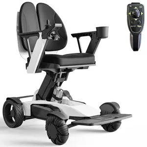 Adult Electric Wheelchair: Foldable, height-adjustable, portable mobility scooter equipped with a remote control, an ergonomic adjustable backrest, and powerful dual motors for ample power—TIVARO-EW8001