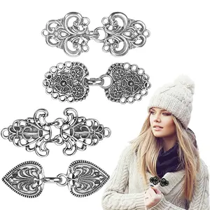 4 Pieces Vintage Sweater Clips, Sweater Clips for Cardigans to Hold Sweater Together, Shawl Collar Clasp Dress Shirt Brooch Clip&Dress Clips Back Cinch