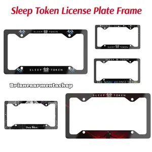 Sleep Token Band Metal License Plate Frame, Truck Tag, Car Front Plate Frame, Decoration, Aluminum