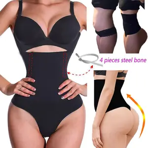 Women High Waist Tummy Control Thong Shapewear Shaping Thong Panties Body Shaper Underwear