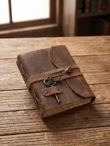 cuero Vintage Leather Journal - Antique Handmade Leather Bound journal with deckle edge paper for Men And Women Diary - Leather Sketchbook - Drawing Journal Notebook - Great Gift (5 by 7 inch)