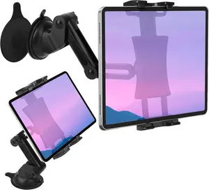 Tablet  Dashboard & Windshield Mount, Universal 360 Adjustable Window Dash Suction Cup Holder for iPad Pro 12.9/11/10.5/9.7/Air/Mini 6 5 4,  Galaxy, 4.7-12.9" Tab & Phone, 1* TPU Sticky Pad