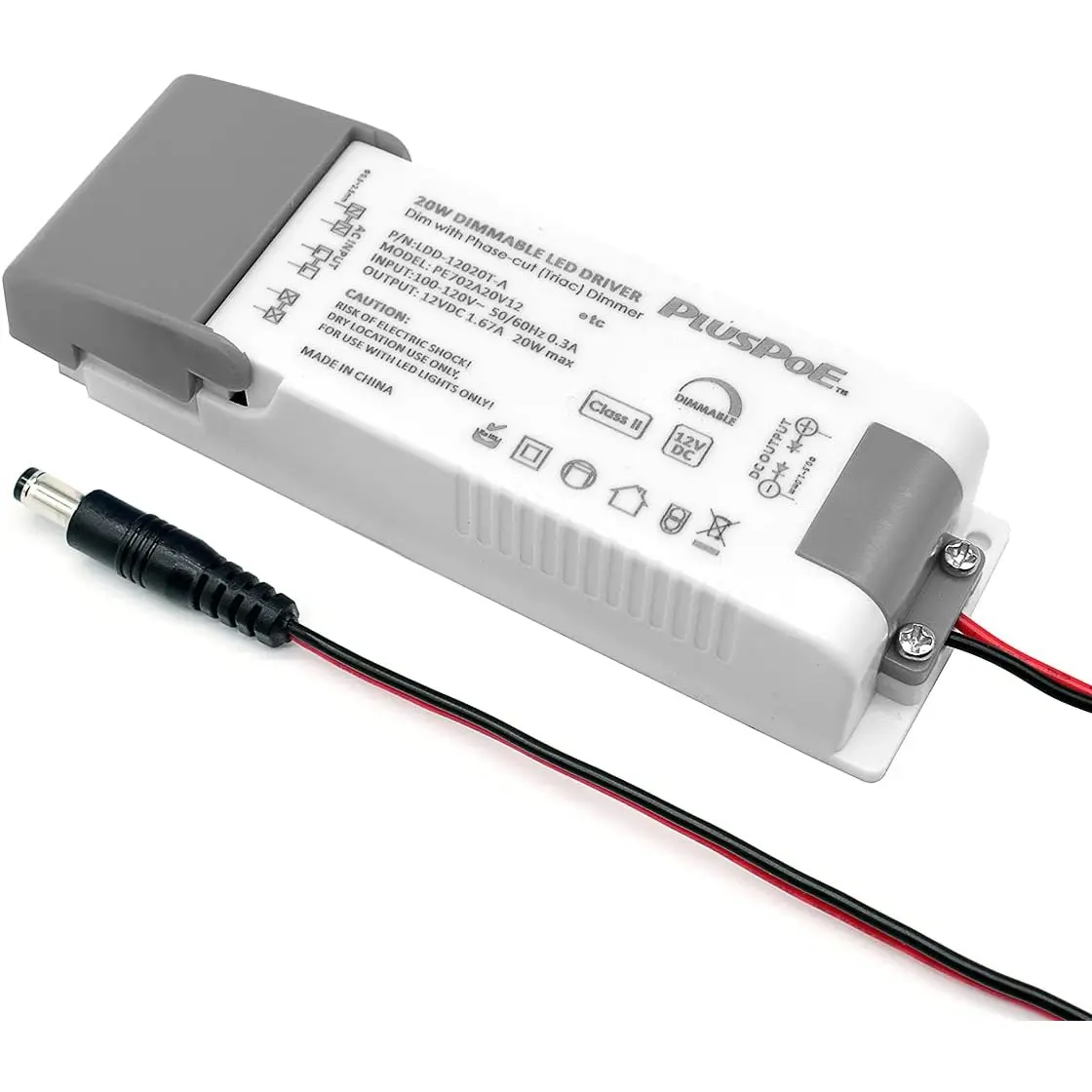 20W Dimmable Transformer,  12V Magnetic LED Driver Power Supply for 12V Constant LED Lighting
