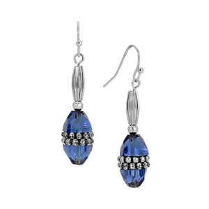 1928 Jewelry Montana Blue Bead Dangle Earrings