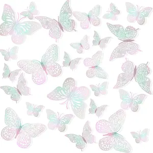 Butterfly Decorations, 24 count, Butterfly Wall Decor,  Room Decor,  Butterflies Decor, 3 Styles 3 Sizes, Butterflies Birthday Party Decorations,  Wall Cake Decoration