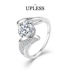925 Silver Moissanite Ring with Certificate & Gift Box, Perfect Proposal/Anniversary Gift for Couples, Elegant Sparkling for Special Occasions,valentines gifts for gf