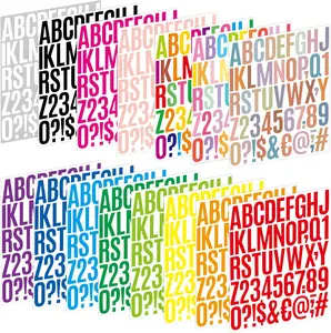 Letter Stickers 15 Sheets 750 PCS Alphabet Number Stickers 2 Inch Vinyl Self Adhesive Stick on Letters