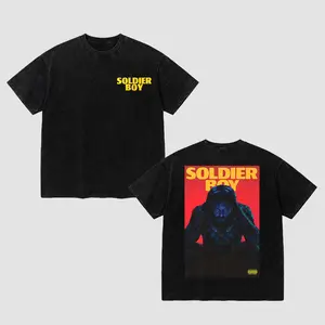 Soldier Boy Vintage Washed Graphic Tee – The Boys TV Series Superhero Poster Streetwear Shirt, Amazon Prime Fan Merch Heavy Cotton Oversized T Shirt