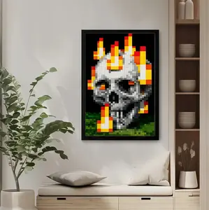 Minecraft Pixel Art Posters, High-Quality Burned Artistic Prints with Vibrant Colors & Rustic Charm, Classic Game-Style Wall Decor for MC Fans - Dorm Room, Gaming Room Decor Items