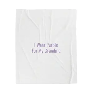 I Wear Purple For My Grandma Sherpa Throw Blanket | World Alzheimer's Month Caregiver Gift in Soft Lavender — Awareness Memorial Senior Fami