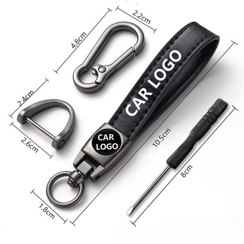 Genuine Leather Car Keychain for MUSTANG , Compatible with  ford MACH ESCAPE HYBRID ESCAPE BRONCO SPORT SUPER DUTY EDGE EXPLORER SUPER DUTY TRANSIT CONNECT RANGER F-150 MAVERICK Key Chain Family Present for Man and Woman