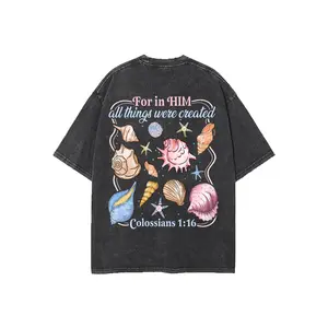 100% Cotton Short Sleeve T-Shirt Suitable for Casual Attire, Casual Round Neck Tee with Ocean-Themed Applique Praise Print, Machine Washable Gift Shirt for Summer, Holidays, Sports & Outdoor Activities - Comfortable Gift Apparel, for Teenager