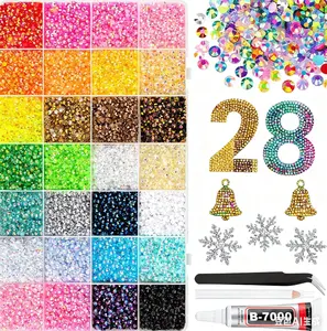 Christmas & Black Friday Craft Lovers’ Pick: Vibrant Gems 26000Pcs Resin Rhinestones - AB Crystals Kit with Tools for Holiday Projects, Nails, Shoes & Tumblers
