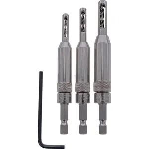 2317 Self-Centering, Spring  3 count. Hinge Bit Set - Includes 5/64", 7/64" and 9/64" Drill Bits for Woodworking