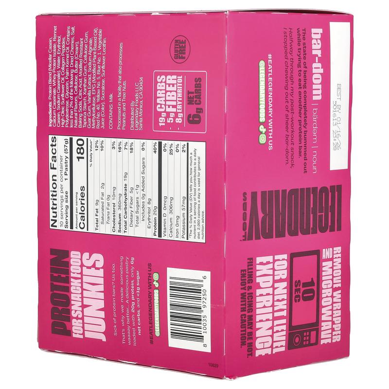 Legendary Foods Protein Pastry, Cherry Crumble , 10 Pack, 2 oz (57 g) Each