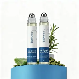 2xBe Bodywise Advanced Hair Density Roll-On Serum 25 ml | 5% Saw Palmetto, 3% Rosemary, 1% Caffeine Herbasome & 3% Fenugreek | Scalp Serum for Reduced Hair Fall | Men & Women