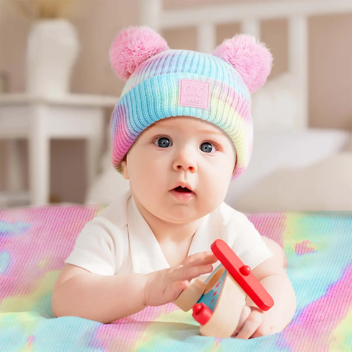 C.C Vibrant Tie Dye Beanie Hat & Comfort Blanket Combo – A Perfect Gift for Warmth and Fashion hat