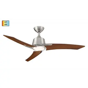 Wind River WR2009Nwal McKenzie 48" Ceiling Fan with CCT LED Light in Nickel