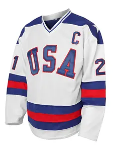 Men's Letter & Figure Embroidery V Neck Hockey Jersey, Sporty Comfy Breathable Long Sleeve Top for Daily Wear, Sports Clothing, Men's Sportswear for All Seasons, Ice Hockey Sweatshirt, T Shirts for Men