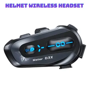 D3x Motorcycle Helmet Headset, Bluetooth-compatible 5.4, 300m Talk Range, Music Sharing, Smart Voice Assistant, 1000mah Battery, Ip56 Waterproof