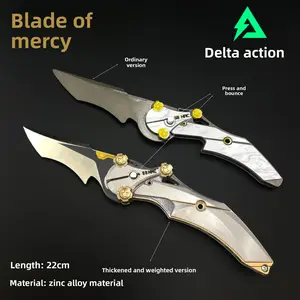 "Delta Force Game-Themed Folding Knife - Alloy Craft with Non-Sharp Blade, Unique Action Replica for Display"