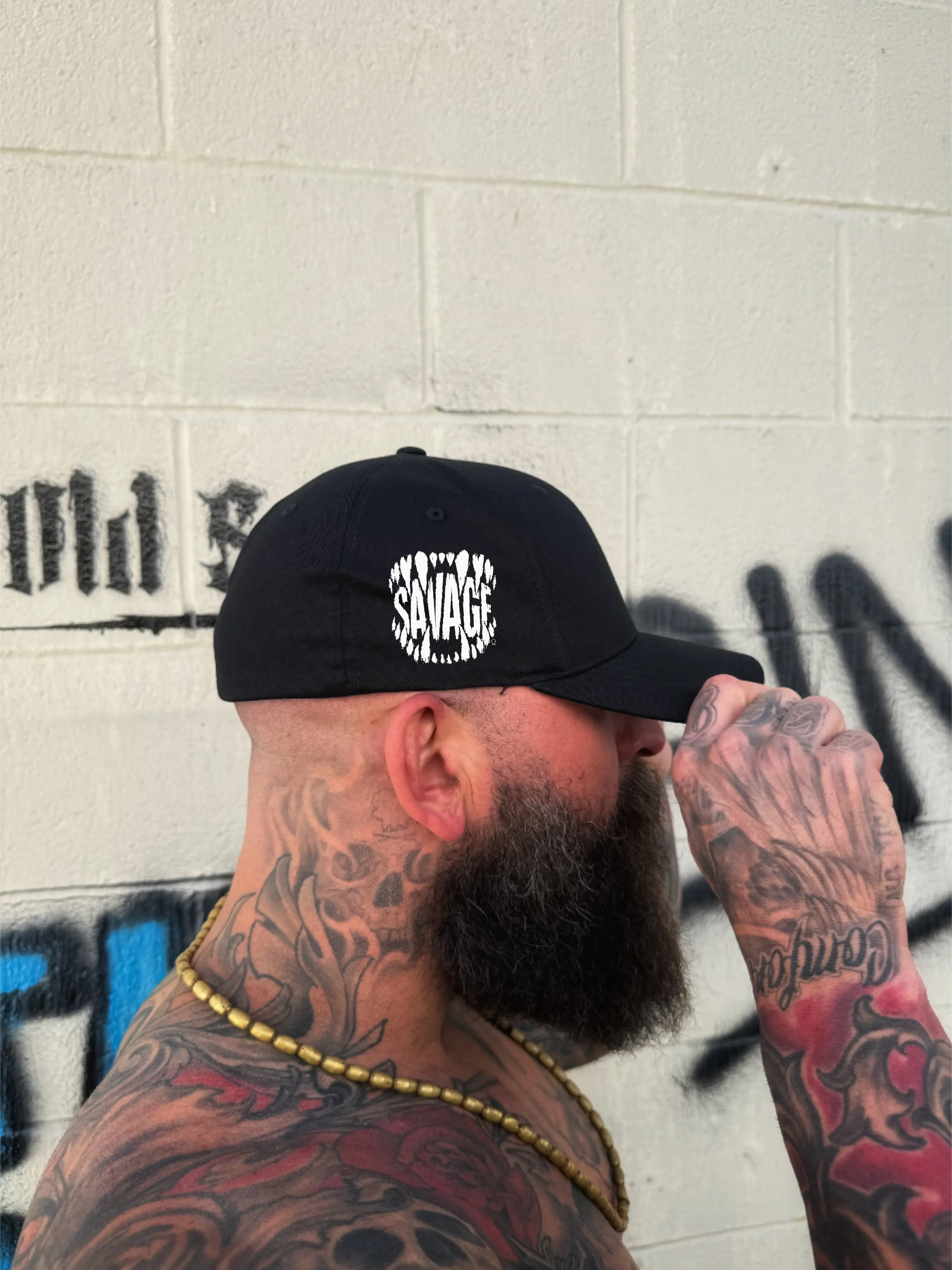 SAVAGE TEETH SIDE STYLE FLEXFIT COTTON HAT