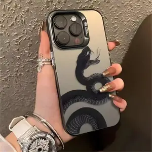 New Black Snake   For  16 15 14 13 12 PRO MAX 16Promax 11Pro TPU Anti Drop  11  Shockproof Bumper Cover premium  fashion gift bracket magnetic   soft  case iPhone Full Body cellphone card slot ultra thin  cover shock-proof phone vintage design