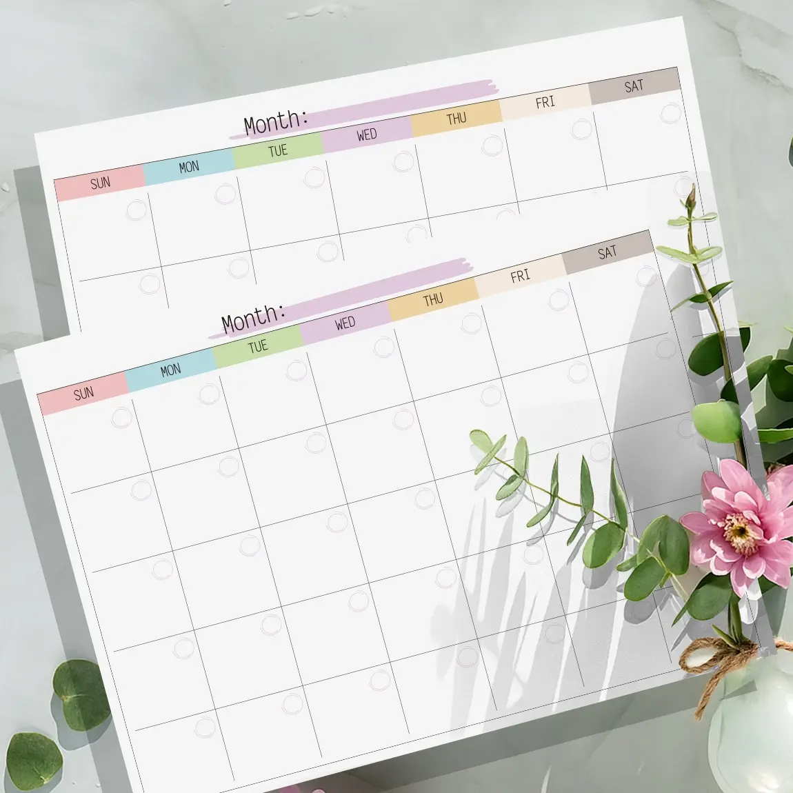 1pc A4 Undated Monthly Planner Pad, Academic Planner, Student Planner, Schedule Planner, Large Desk Calendar Organizer with Spacious Grid Layout for Scheduling, Goals, Minimalist Layout for Home, School & Office Use, Homeschool Planner