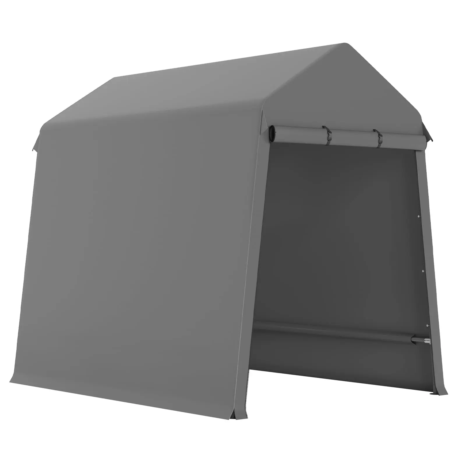 【GARVEE】6x8FT Portable Heavy Duty Outdoor Storage Shed with Roll-Up Doors and Vents, Ideal for Garage, Motorcycle, ATV, and Garden Tool Storage, Durable Grey Shelter for Various Outdoor Uses
