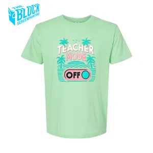 Teacher Mode Off The Block Funny Soft Style Tee Shirt Crewneck Classic