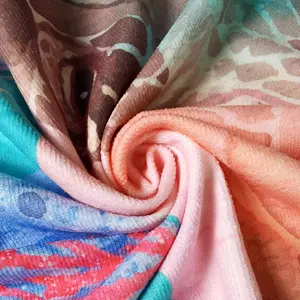 Quick-drying printed beach towel Adult microfiber seaside sunscreen absorbent towel Outdoor swimming bath towel