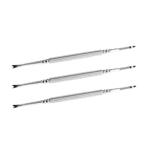 3pcs Professional Nail Art Tools Cuticle Removal Tool Dead Skin Fork Nail Clean up Brush Pedicure Accessory
