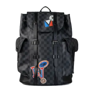 Pre-owned Louis Vuitton Coated Canvas Backpacks LV Christopher PM	Damier Graphite L26020966