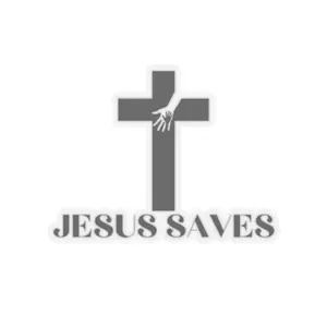 Jesus Saves Kiss-Cut Sticker Black Glossy Decorative Smooth Decor