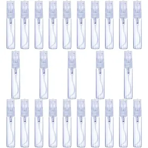 25 count 5ml Mini Empty Clear Glass Spray Bottle, Refillable Fine Mist Spray Perfume Bottle Empty, Glass Bottle Sprayer, Sample Spray Container  Atomizer for Cleaning, Travel (25Pcs 5ml Bottles)