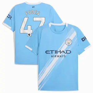 Unisex Soccer/Football Premier League Club Manchester City  Phil Foden Home/Away 2025/26 Home Replica Player Jersey - Sky Blue