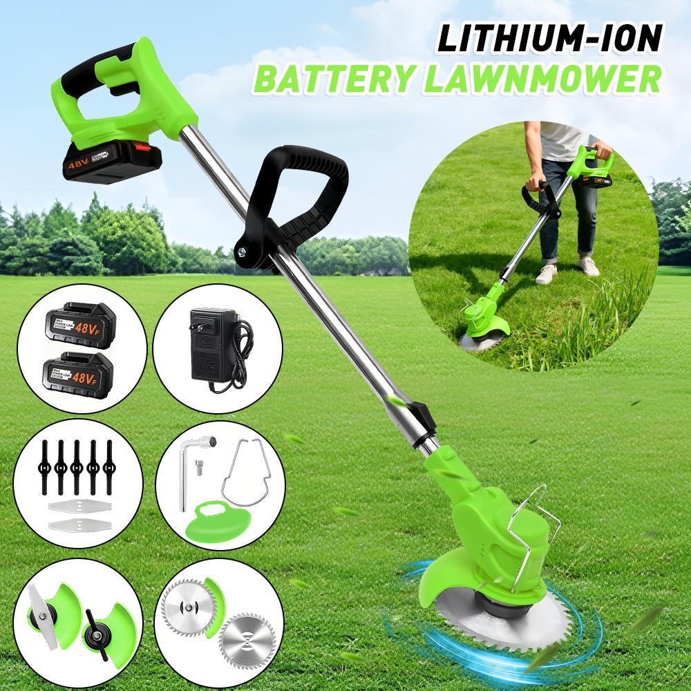 Cordless Weed Wacker with 2 Batteries, Electric Grass Trimmer, Adjustable Height, 90° Rotating Head, Lightweight Lawn Edger,Perfect Gift Ideas