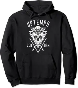 Uptempo Hardcore Skull 200 BPM - Hakke Festival Merch Pullover Hoodie - Taliyaannhun Shop 44B09M7XKM84